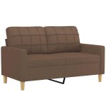 Vidaxl canap� � 2 places marron 120 cm tissu