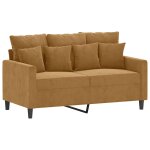 Vidaxl canap� � 2 places marron 120 cm velours