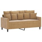 Vidaxl canap  2 places marron 140 cm velours