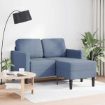 Vidaxl canap 2 places avec mridienne en l bleu 125 cm lin