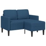 Vidaxl canap� 2 places avec m�ridienne en l bleu 125 cm tissu