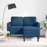 Vidaxl canap 2 places avec mridienne en l bleu 125 cm tissu