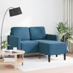 Vidaxl canap 2 places avec mridienne en l bleu 125 cm velours