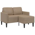 Vidaxl canap� 2 places avec m�ridienne en l coloris cappuccino 125 cm similicuir