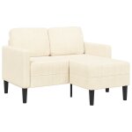 Vidaxl canap� 2 places avec m�ridienne en l cr�me 125 cm lin