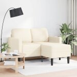 Vidaxl canap 2 places avec mridienne en l crme 125 cm lin