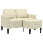 Vidaxl canap 2 places avec mridienne en l crme 125 cm similicuir