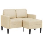 Vidaxl canap� 2 places avec m�ridienne en l cr�me 125 cm tissu