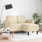Vidaxl canap 2 places avec mridienne en l crme 125 cm tissu