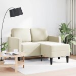 Vidaxl canap 2 places avec mridienne en l crme 125 cm velours