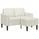 Vidaxl canap� 2 places avec m�ridienne en l cr�me 125 cm velours