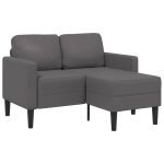 Vidaxl canap� 2 places avec m�ridienne en l gris 125 cm similicuir