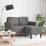 Vidaxl canap 2 places avec mridienne en l gris clair 125 cm lin