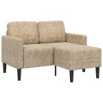 Vidaxl canap� 2 places avec m�ridienne en l gris clair 125 cm similicuir