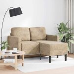 Vidaxl canap� 2 places avec m�ridienne en l gris clair 125 cm similicuir