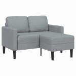 Vidaxl canap� 2 places avec m�ridienne en l gris clair 125 cm tissu