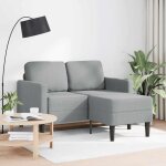 Vidaxl canap 2 places avec mridienne en l gris clair 125 cm tissu
