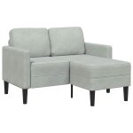 Vidaxl canap� 2 places avec m�ridienne en l gris clair 125 cm velours