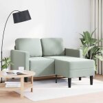 Vidaxl canap 2 places avec mridienne en l gris clair 125 cm velours