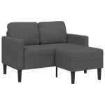 Vidaxl canap� 2 places avec m�ridienne en l gris fonc� 125 cm lin