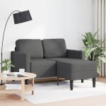 Vidaxl canap� 2 places avec m�ridienne en l gris fonc� 125 cm lin