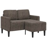 Vidaxl canap� 2 places avec m�ridienne en l gris fonc� 125 cm similicuir