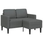 Vidaxl canap� 2 places avec m�ridienne en l gris fonc� 125 cm tissu