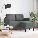 Vidaxl canap� 2 places avec m�ridienne en l gris fonc� 125 cm tissu