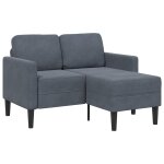 Vidaxl canap� 2 places avec m�ridienne en l gris fonc� 125 cm velours