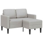 Vidaxl canap� 2 places avec m�ridienne en l gris nuage 125 cm tissu