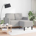 Vidaxl canap 2 places avec mridienne en l gris nuage 125 cm tissu