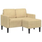 Vidaxl canap� 2 places avec m�ridienne en l gris - vert 125 cm lin