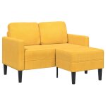 Vidaxl canap� 2 places avec m�ridienne en l jaune clair 125 cm lin