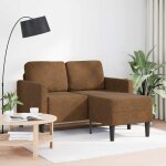 Vidaxl canap� 2 places avec m�ridienne en l marron 125 cm similicuir
