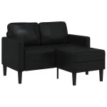 Vidaxl canap� 2 places avec m�ridienne en l noir 125 cm similicuir