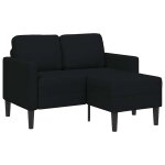 Vidaxl canap� 2 places avec m�ridienne en l noir 125 cm tissu