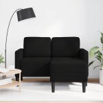 Vidaxl canap 2 places avec mridienne en l noir 125 cm tissu