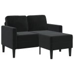 Vidaxl canap� 2 places avec m�ridienne en l noir 125 cm velours