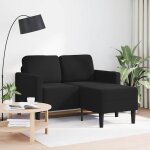 Vidaxl canap 2 places avec mridienne en l noir 125 cm velours