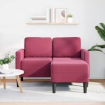 Vidaxl canap 2 places avec mridienne en l rouge bordeaux 125 cm