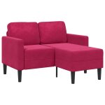 Vidaxl canap� 2 places avec m�ridienne en l rouge bordeaux 125 cm