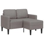 Vidaxl canap� 2 places avec m�ridienne en l taupe 125 cm tissu