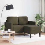 Vidaxl canap� 2 places avec m�ridienne en l vert arm�e 125 cm similicuir