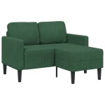 Vidaxl canap� 2 places avec m�ridienne en l vert fonc� 125 cm lin