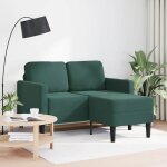 Vidaxl canap 2 places avec mridienne en l vert fonc 125 cm velours