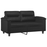Vidaxl canap� � 2 places noir 120 cm similicuir