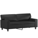 Vidaxl canap  2 places noir 140 cm similicuir