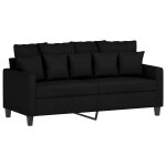 Vidaxl canap� � 2 places noir 140 cm tissu