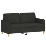 Vidaxl canap� � 2 places noir 140 cm tissu