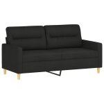 Vidaxl canap� � 2 places noir 140 cm tissu